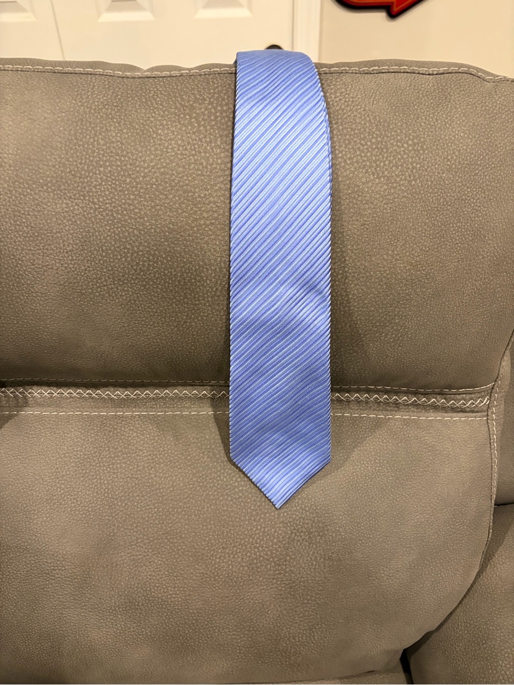 Donald Trump signature Collection Light Blue Diagonal Stripe Silk Tie